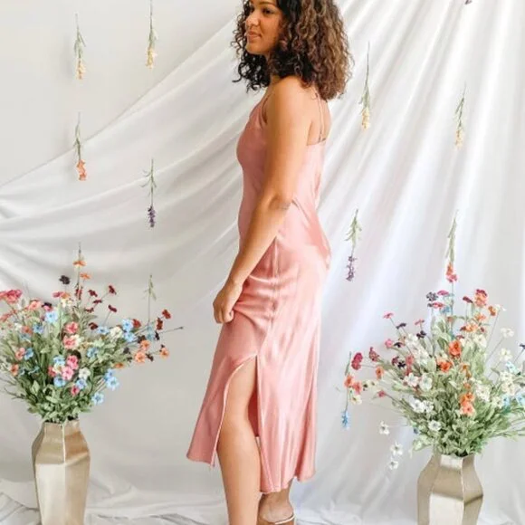 LA Made Silky Chemise Dress NWT - Picture 3 of 3